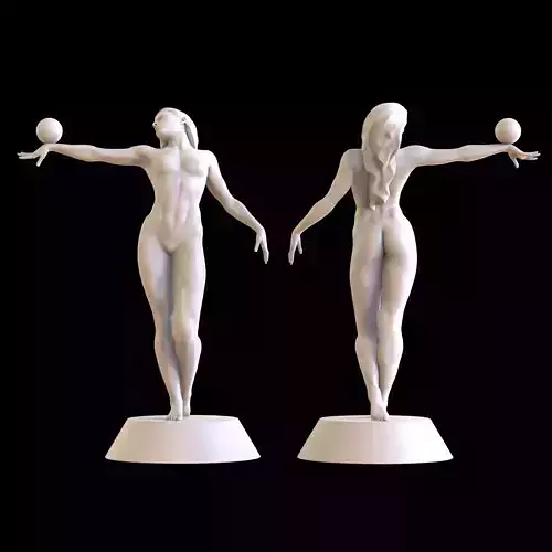 Woman balance sculpture