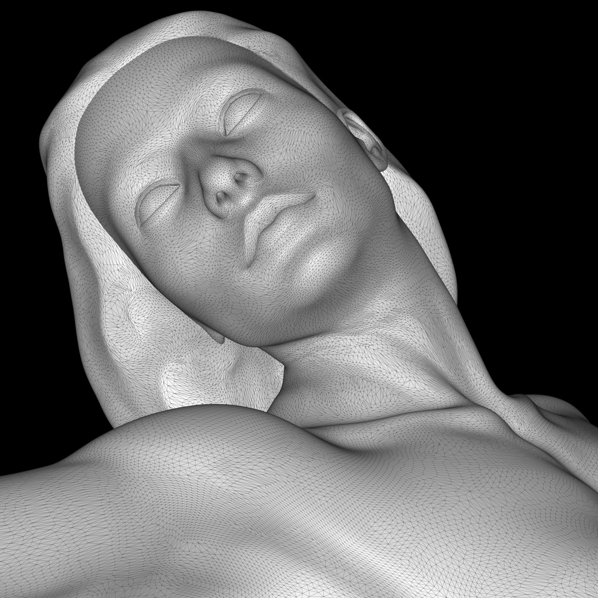 Woman balance sculpture 3D print model_6