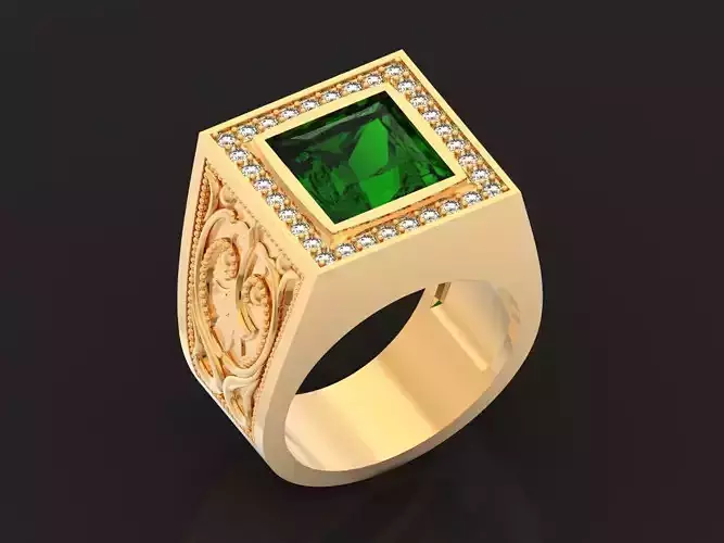 man signet ring with square stone 1303