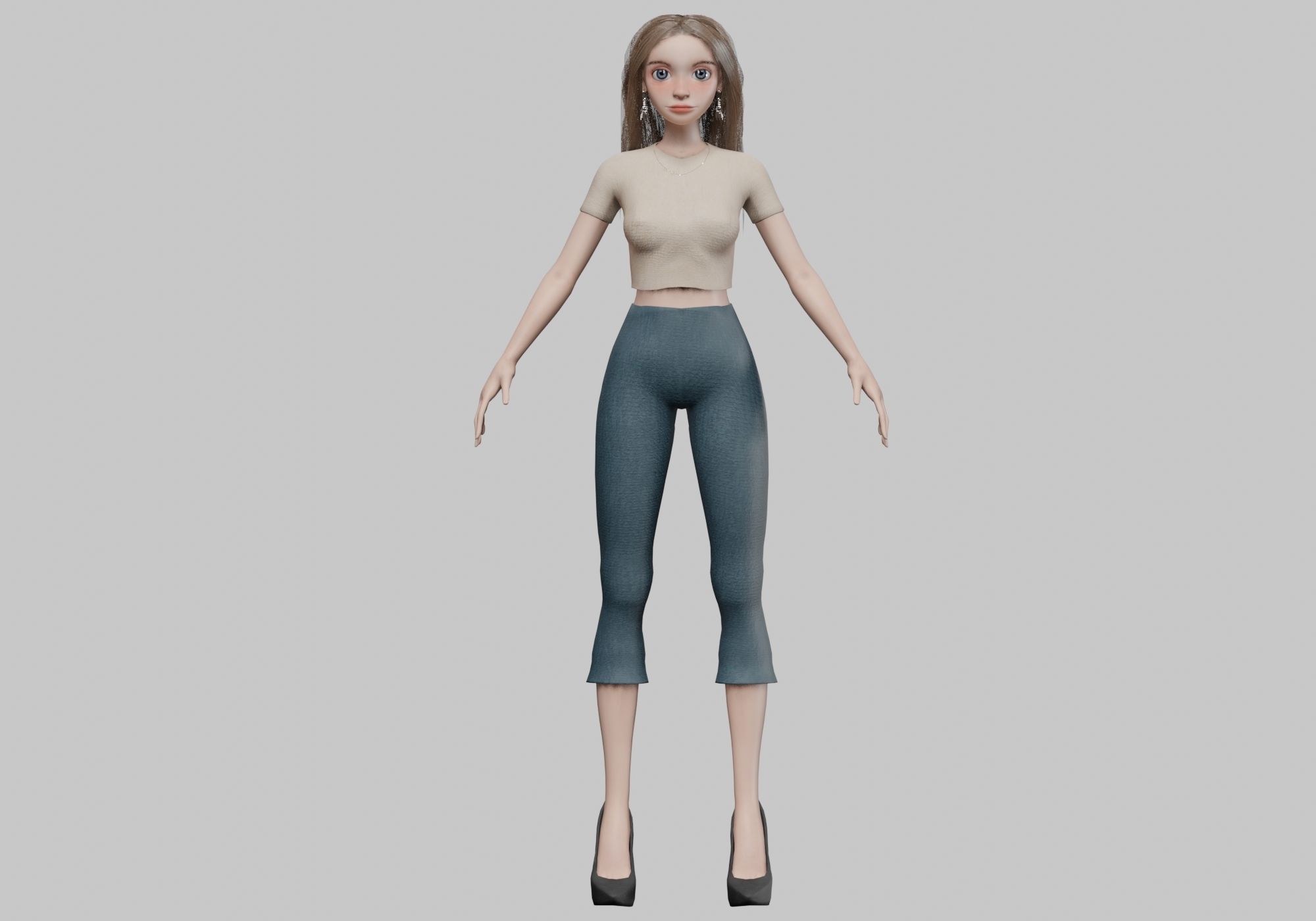 young pretty girl V36272  Low-poly 3D model_1