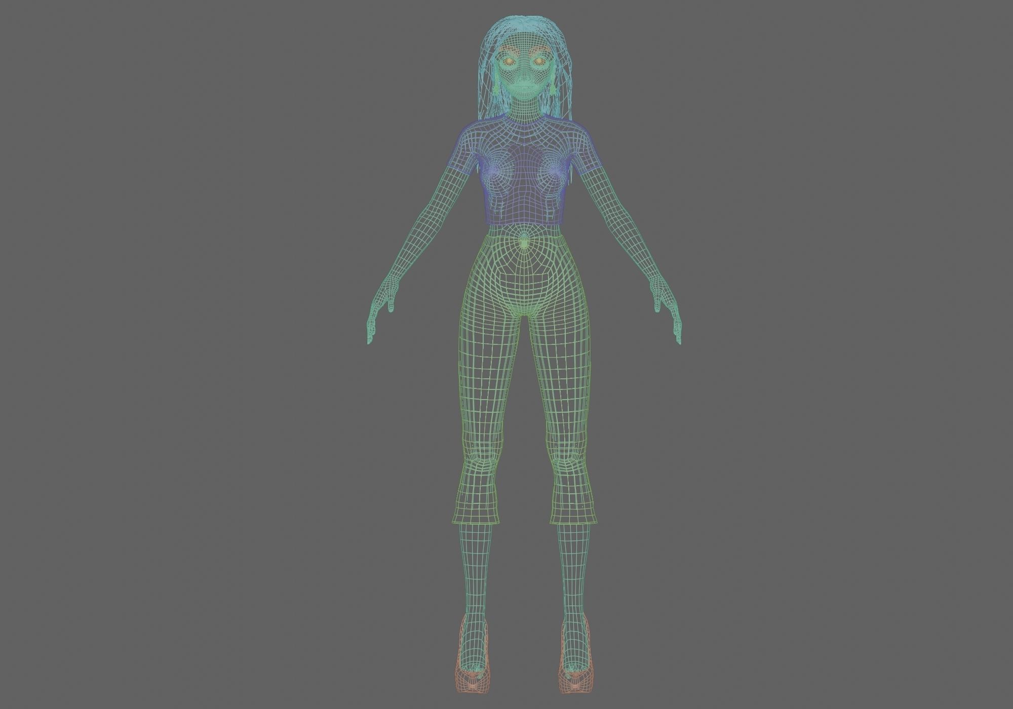 young pretty girl V36272  Low-poly 3D model_10