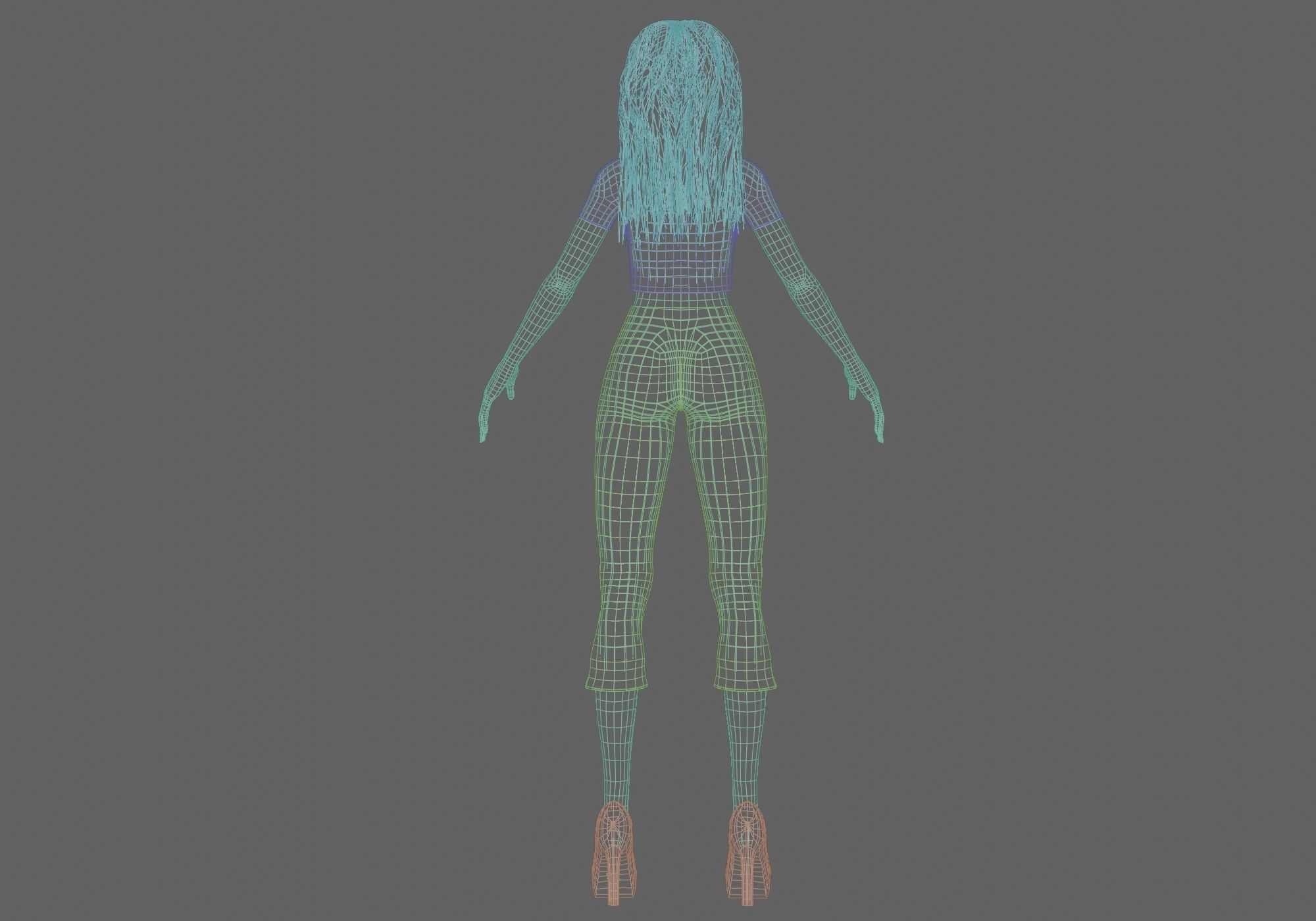 young pretty girl V36272  Low-poly 3D model_14