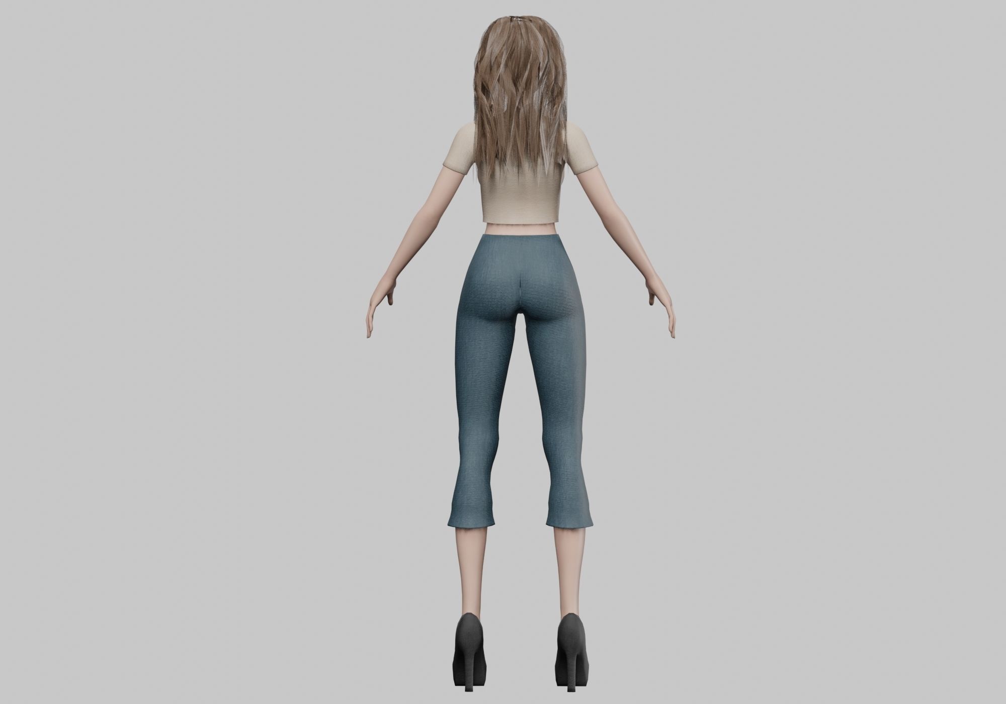 young pretty girl V36272  Low-poly 3D model_6