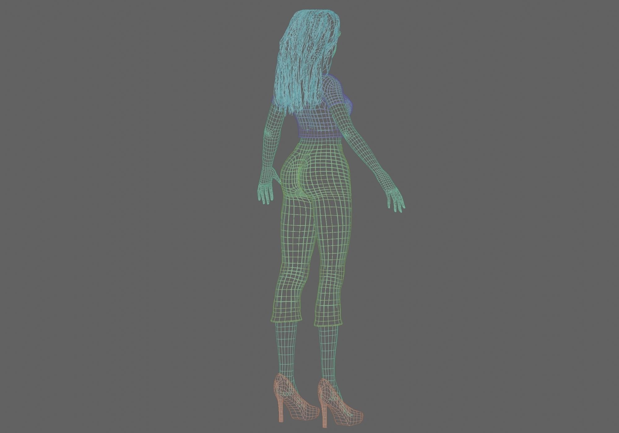 young pretty girl V36272  Low-poly 3D model_13
