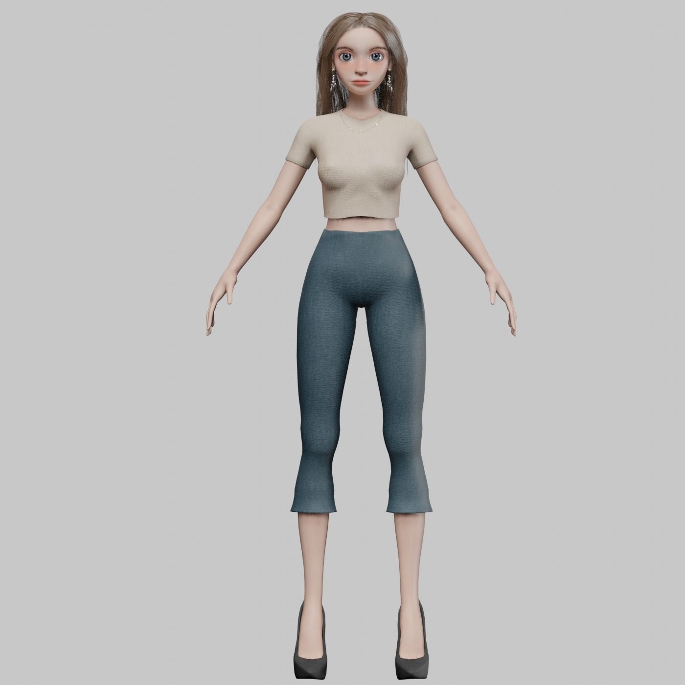 young pretty girl V36272  Low-poly 3D model_9