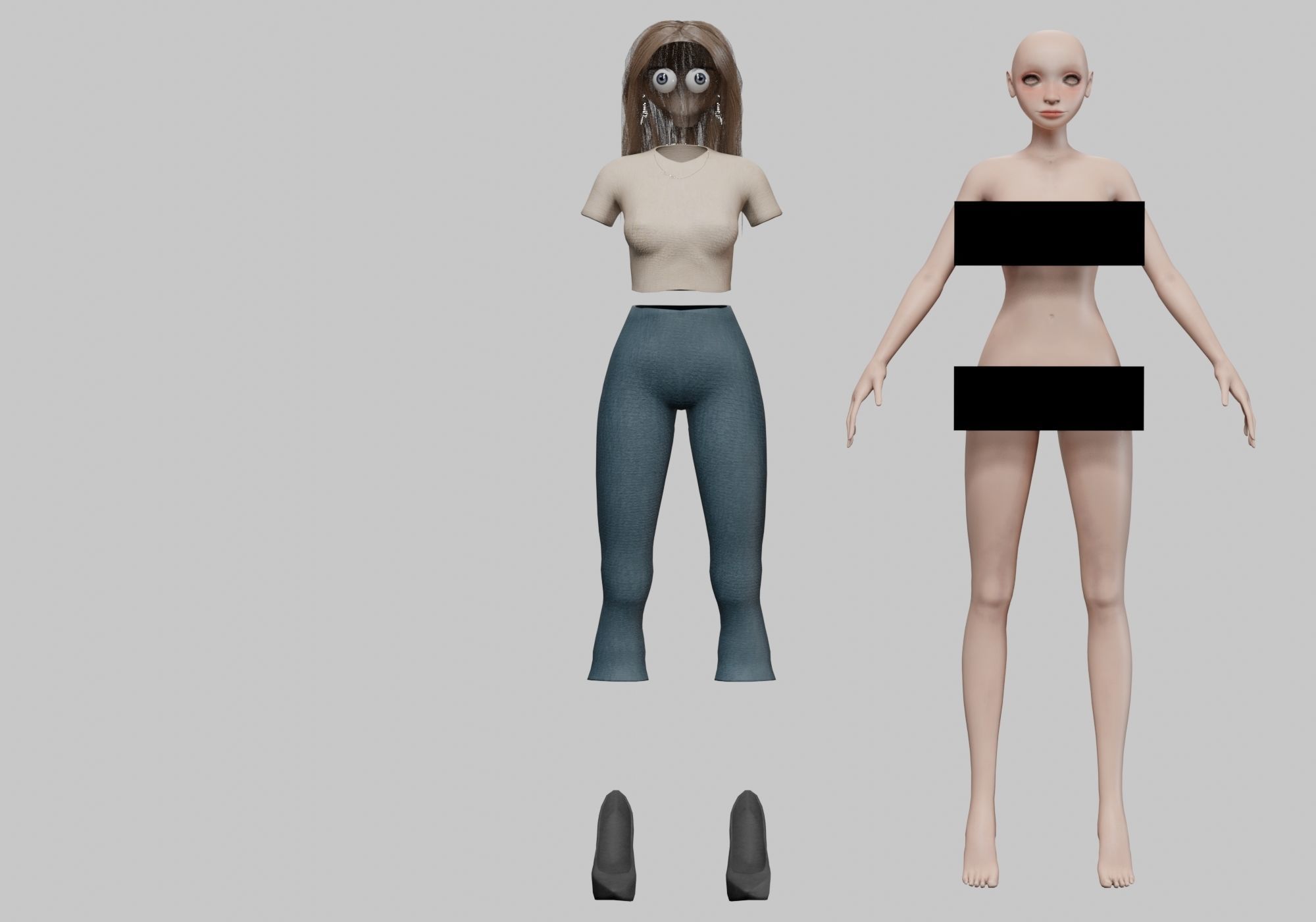 young pretty girl V36272  Low-poly 3D model_8