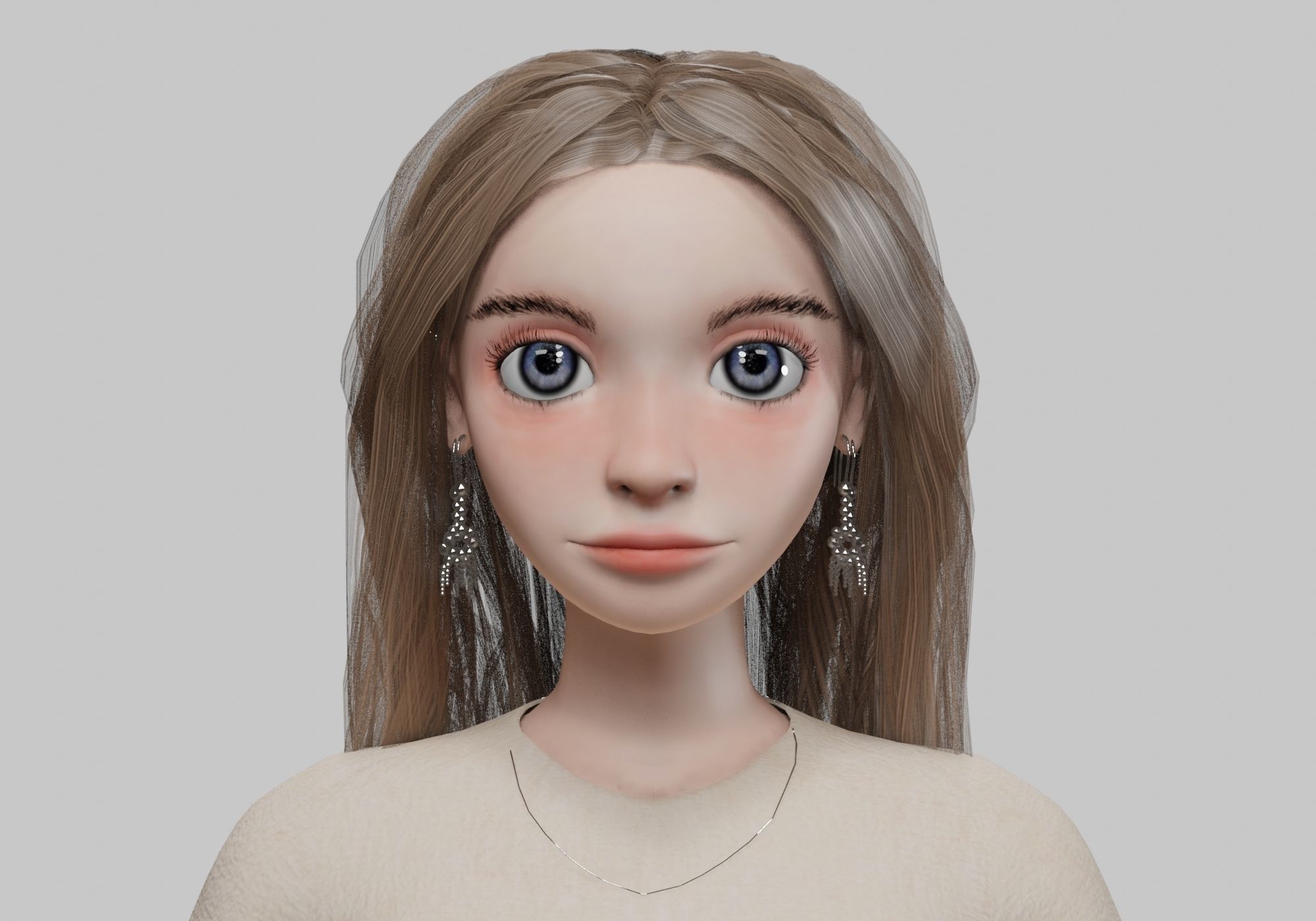 young pretty girl V36272  Low-poly 3D model_2