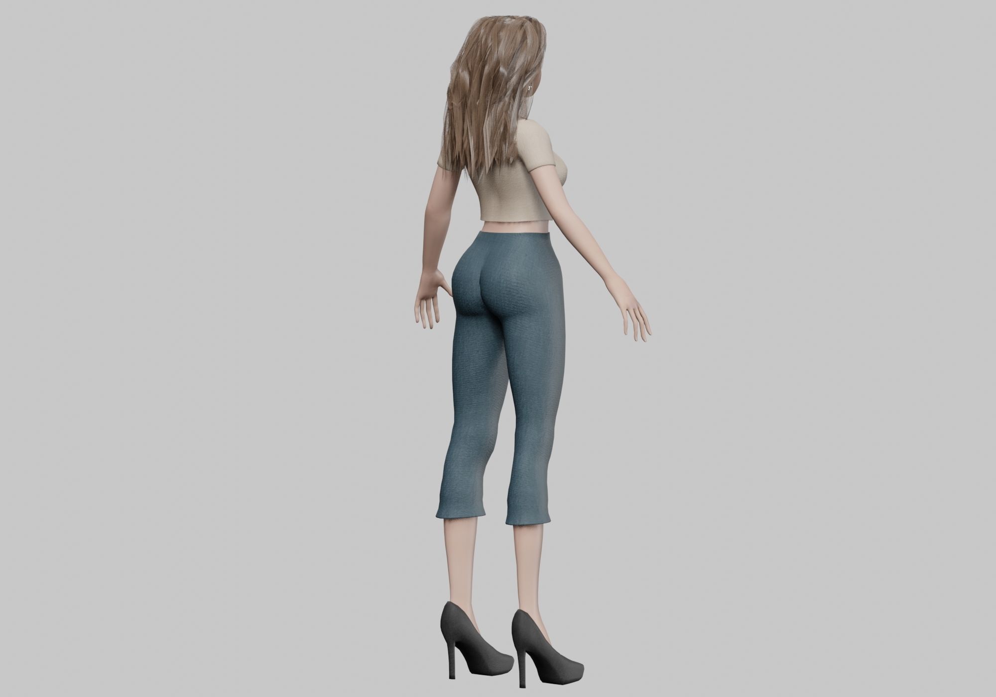 young pretty girl V36272  Low-poly 3D model_5