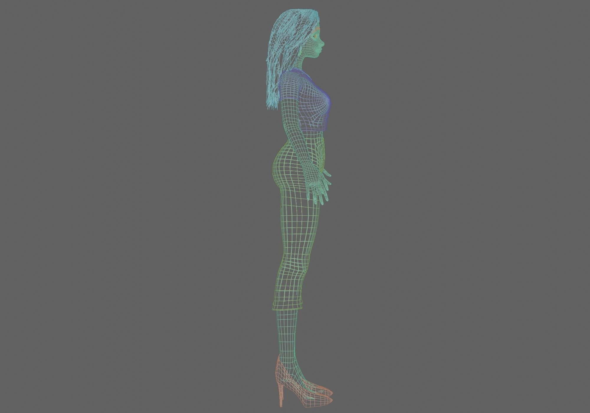 young pretty girl V36272  Low-poly 3D model_12