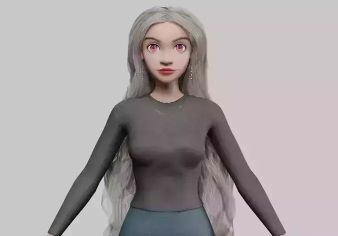 teen cartoon girl V38982 