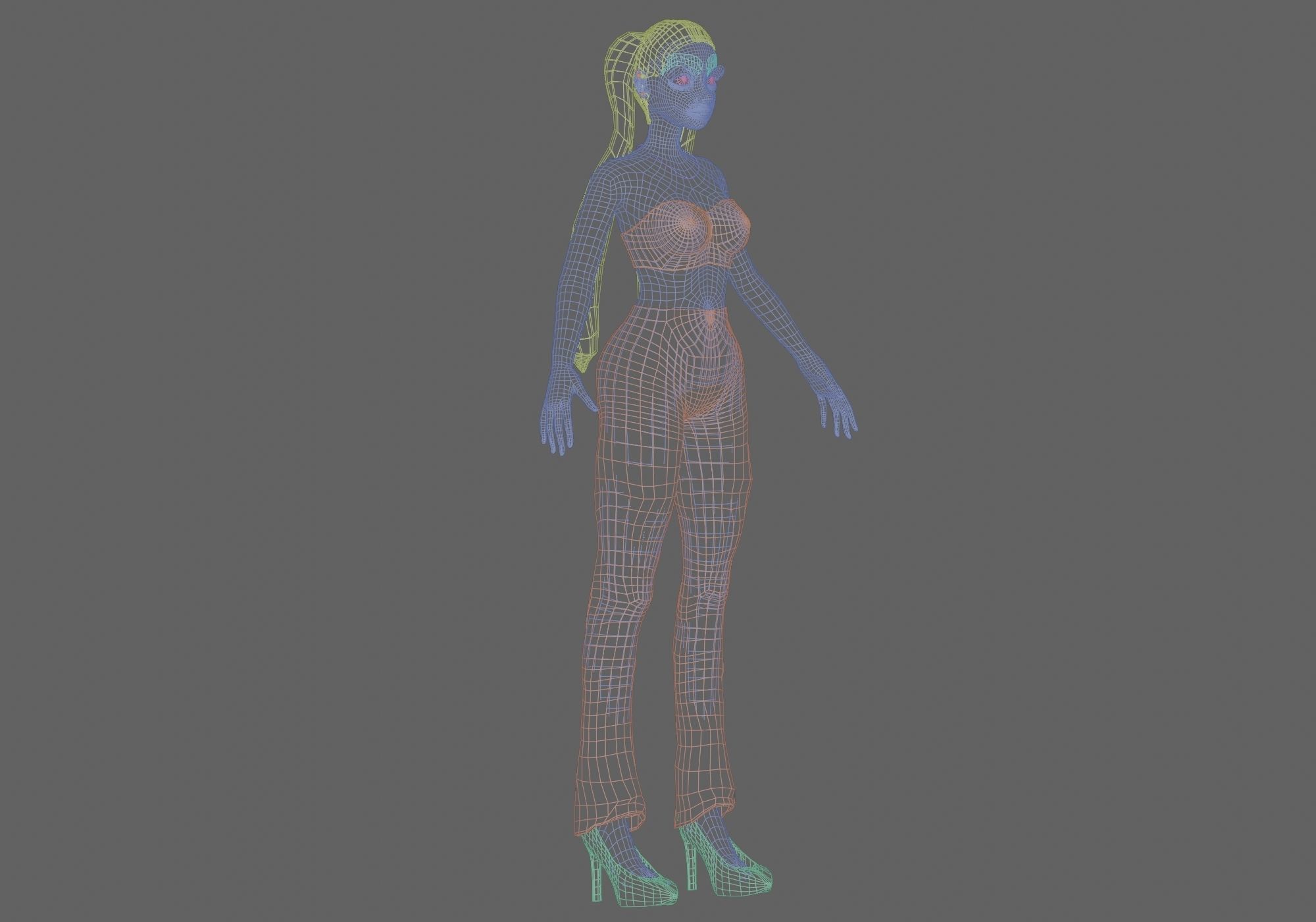 sweet pretty girl V20856  Low-poly 3D model_11