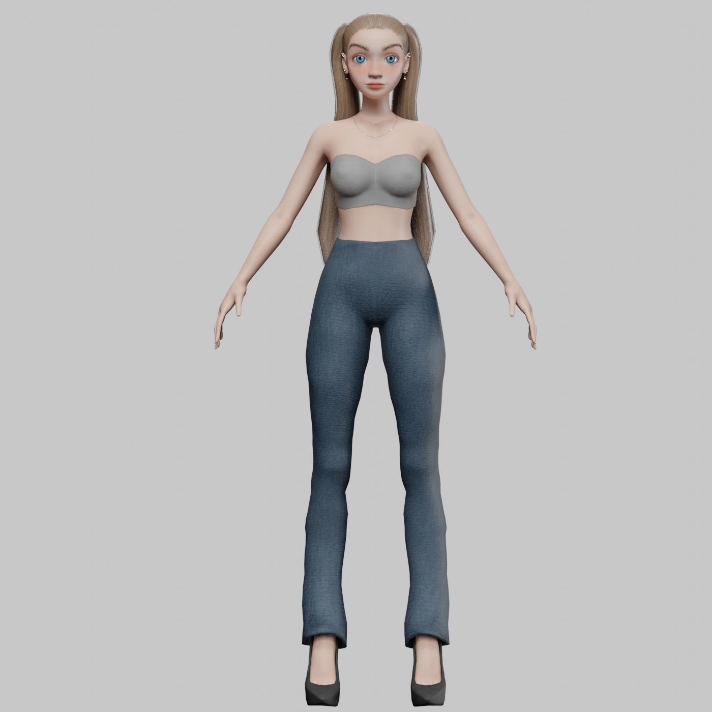 sweet pretty girl V20856  Low-poly 3D model_9