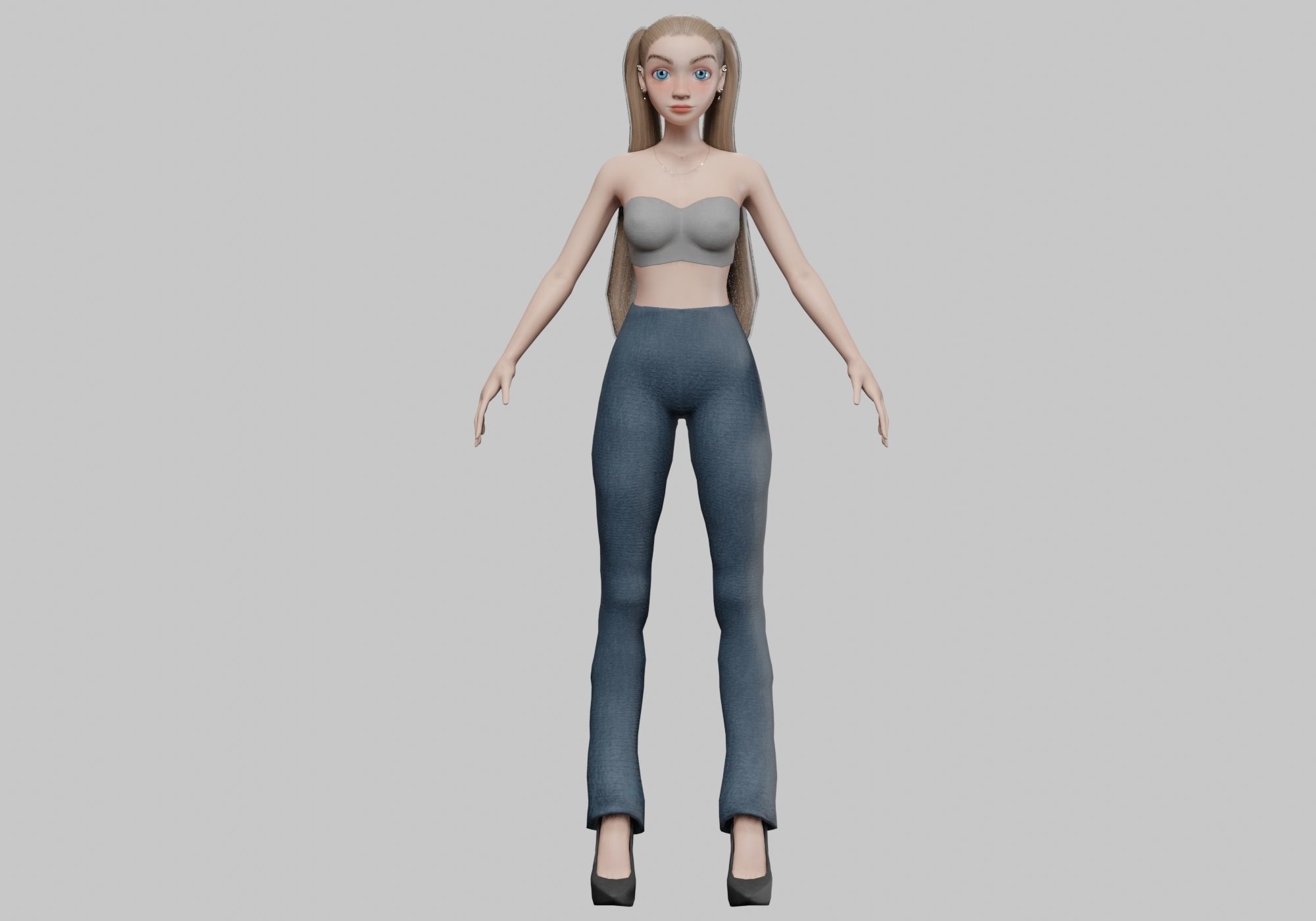 sweet pretty girl V20856  Low-poly 3D model_1