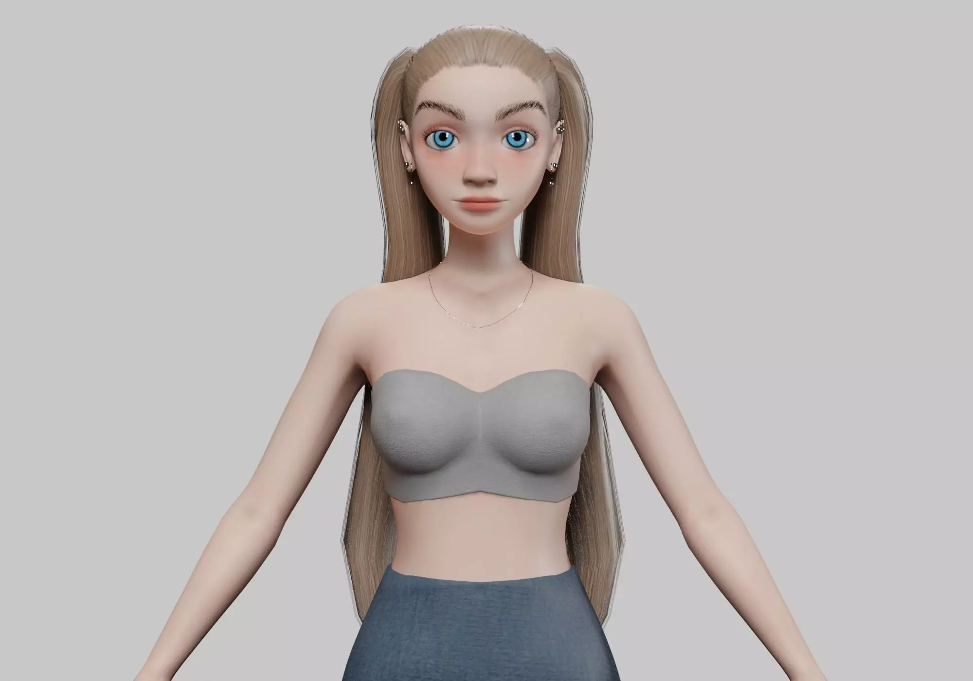 sweet pretty girl V20856  Low-poly 3D model_0