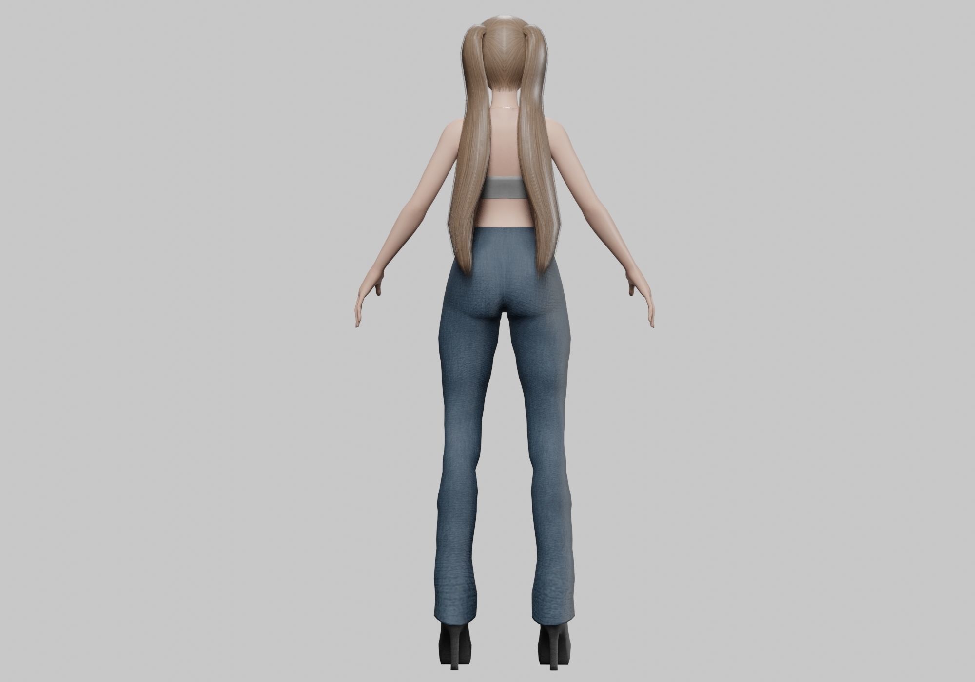 sweet pretty girl V20856  Low-poly 3D model_6