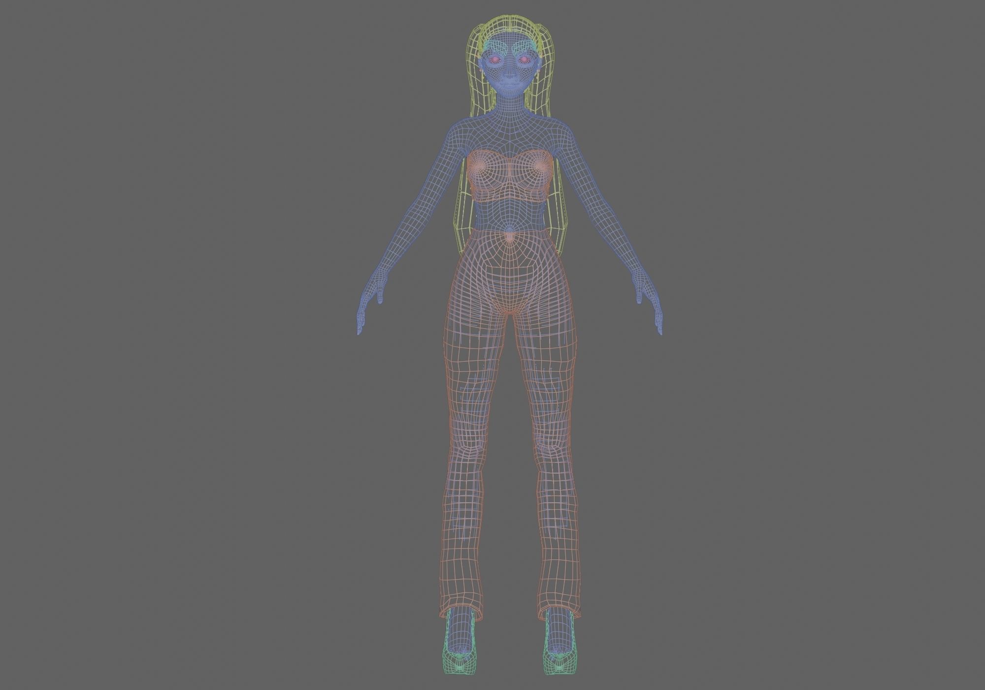 sweet pretty girl V20856  Low-poly 3D model_10