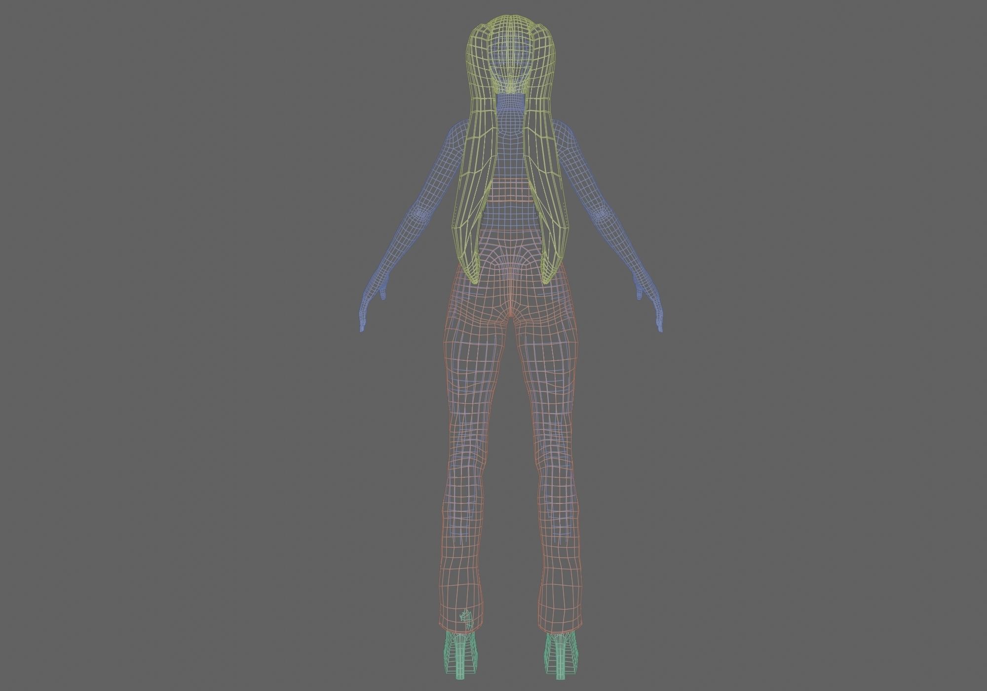 sweet pretty girl V20856  Low-poly 3D model_14
