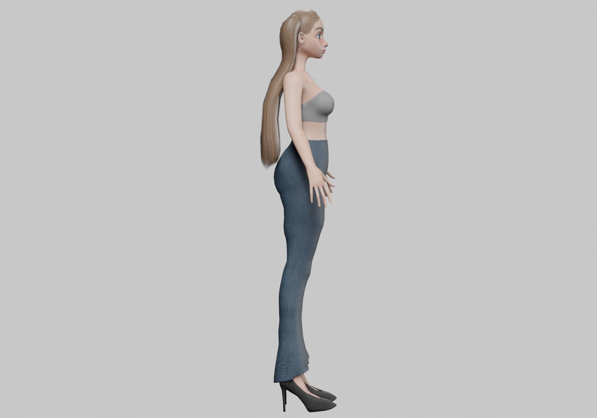 sweet pretty girl V20856  Low-poly 3D model_4