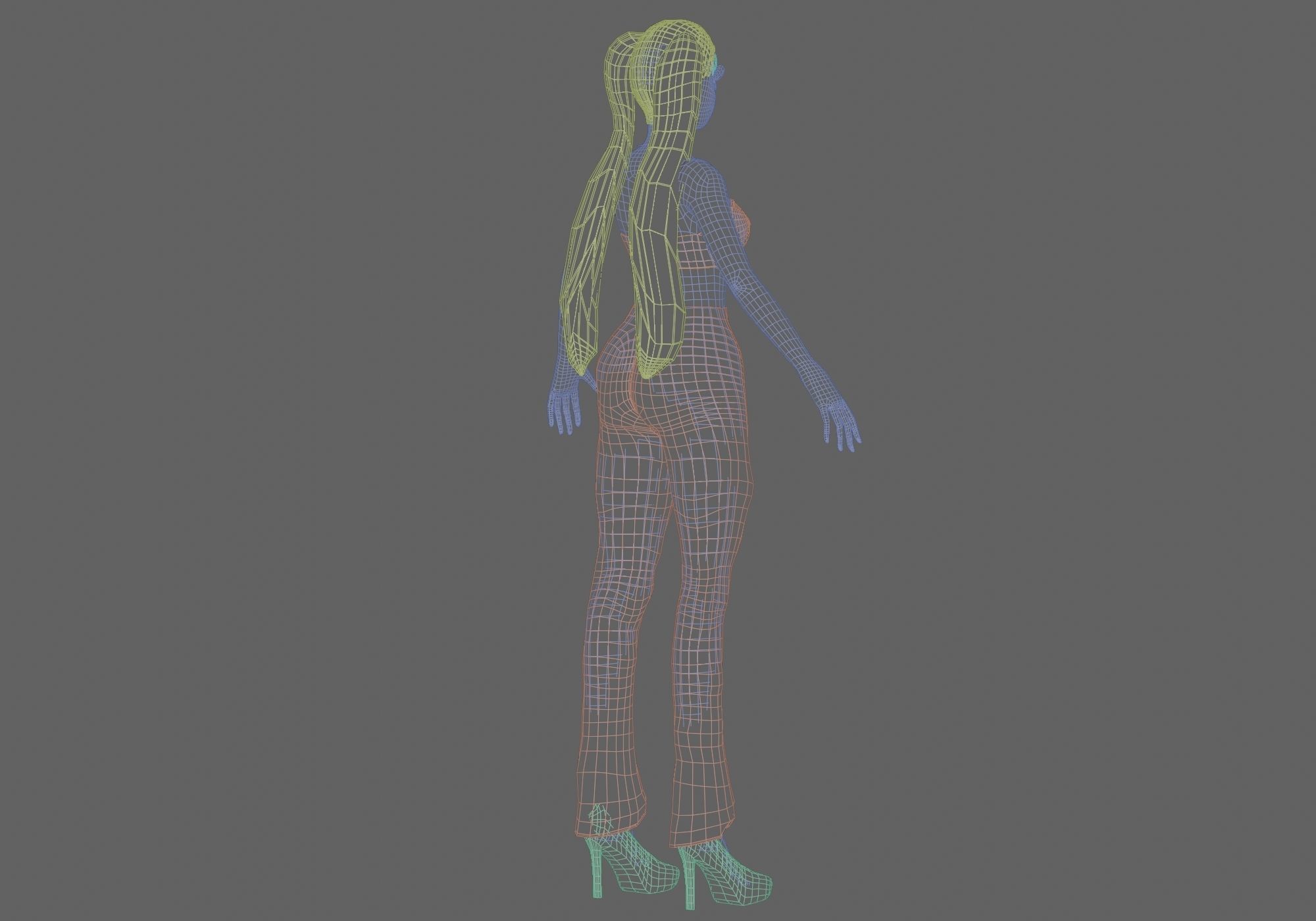 sweet pretty girl V20856  Low-poly 3D model_13