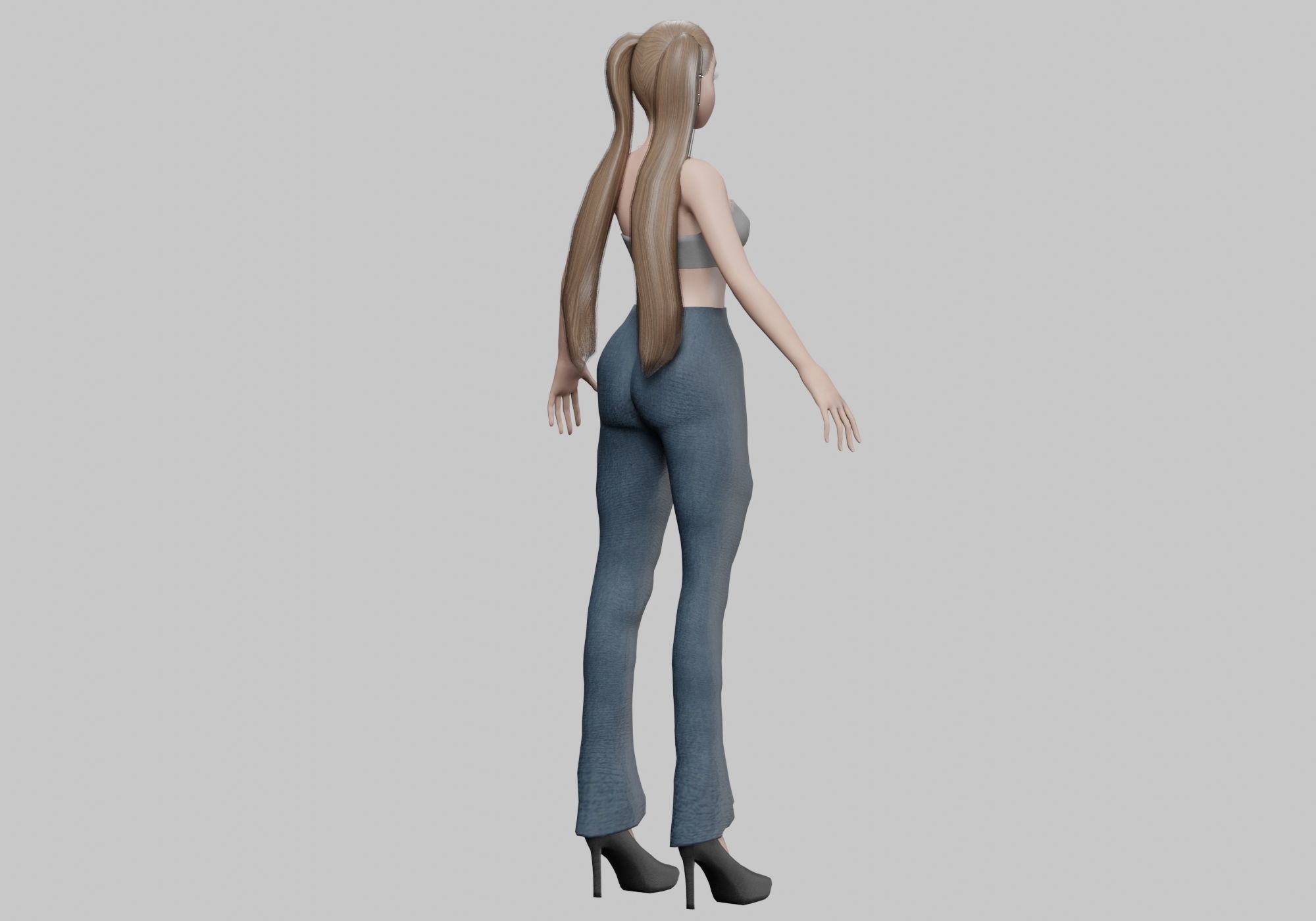 sweet pretty girl V20856  Low-poly 3D model_5