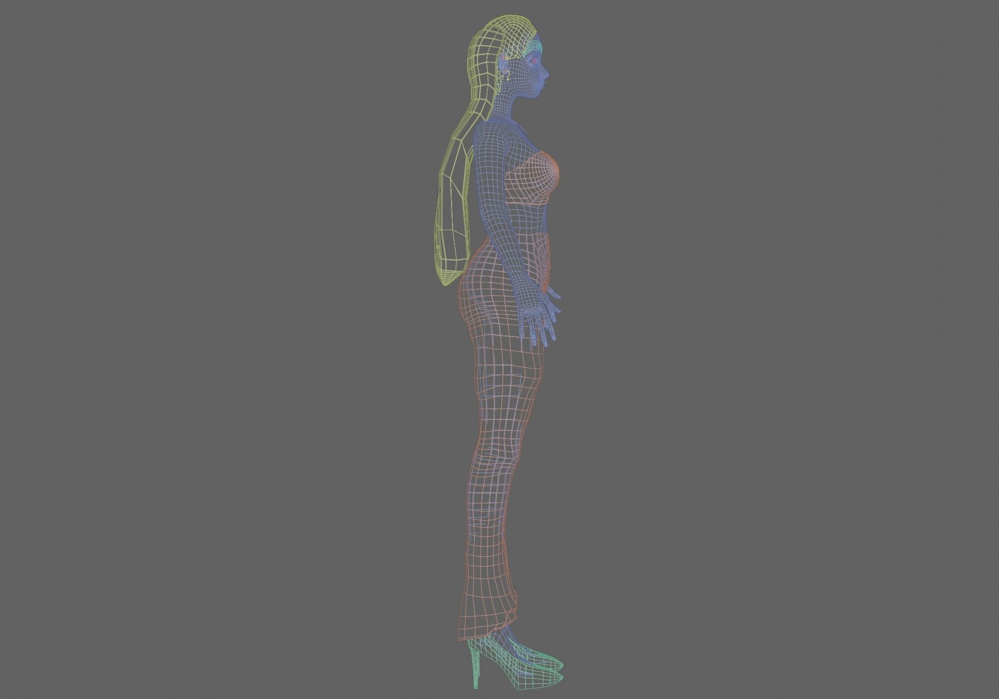 sweet pretty girl V20856  Low-poly 3D model_12
