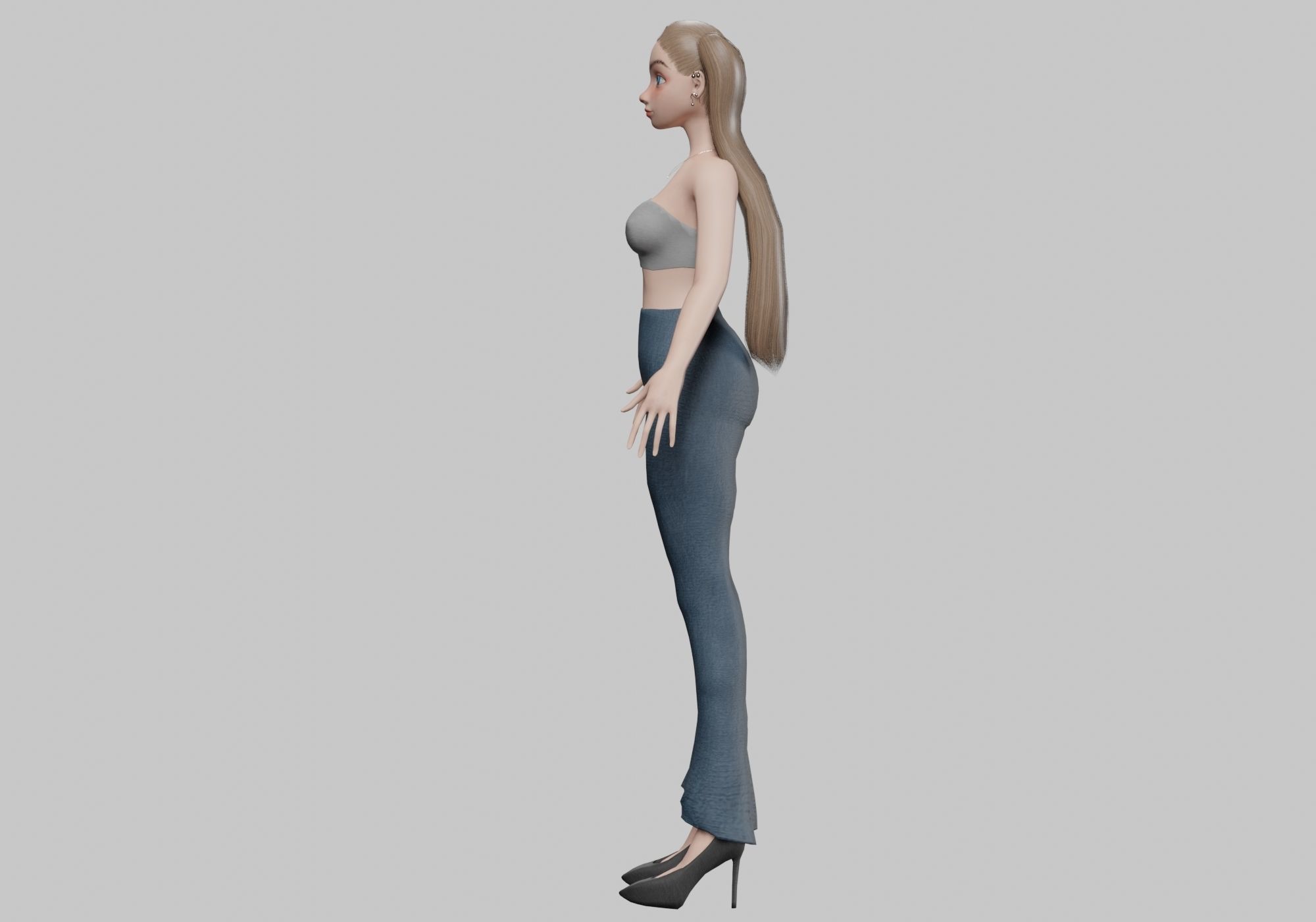 sweet pretty girl V20856  Low-poly 3D model_7