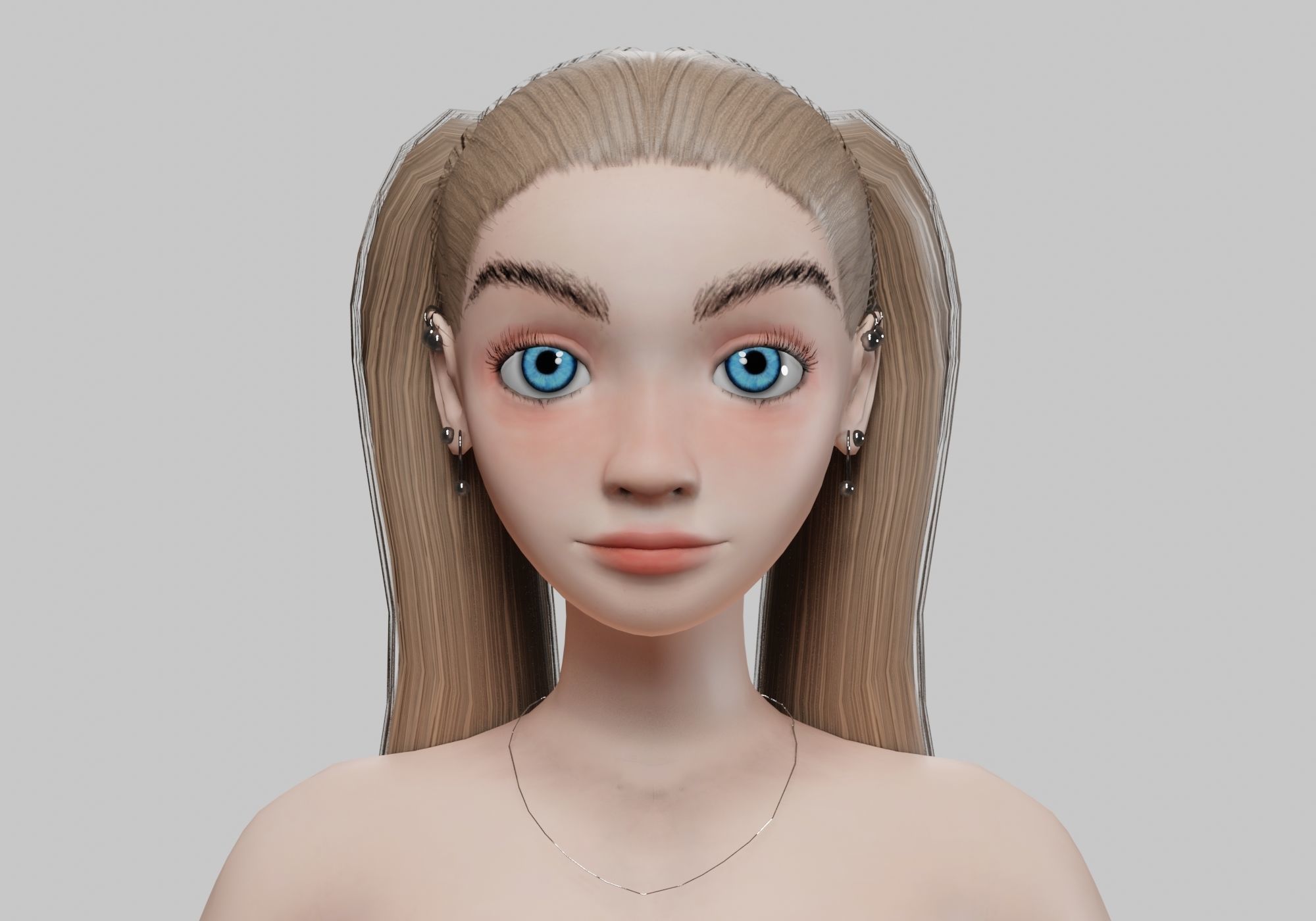 sweet pretty girl V20856  Low-poly 3D model_2