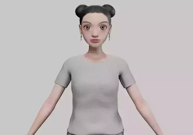 stylized young girl V21193 