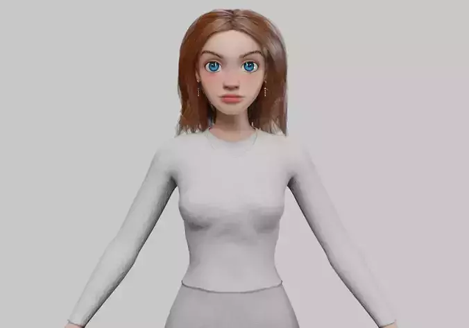 pretty cartoon girl V31643 