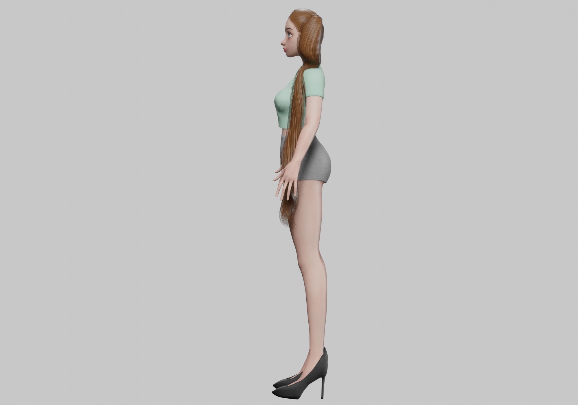 cute pretty girl V24928  Low-poly 3D model_7