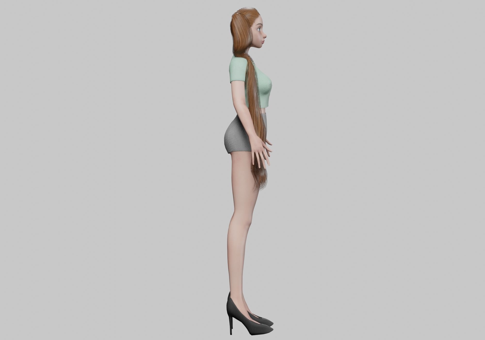 cute pretty girl V24928  Low-poly 3D model_4