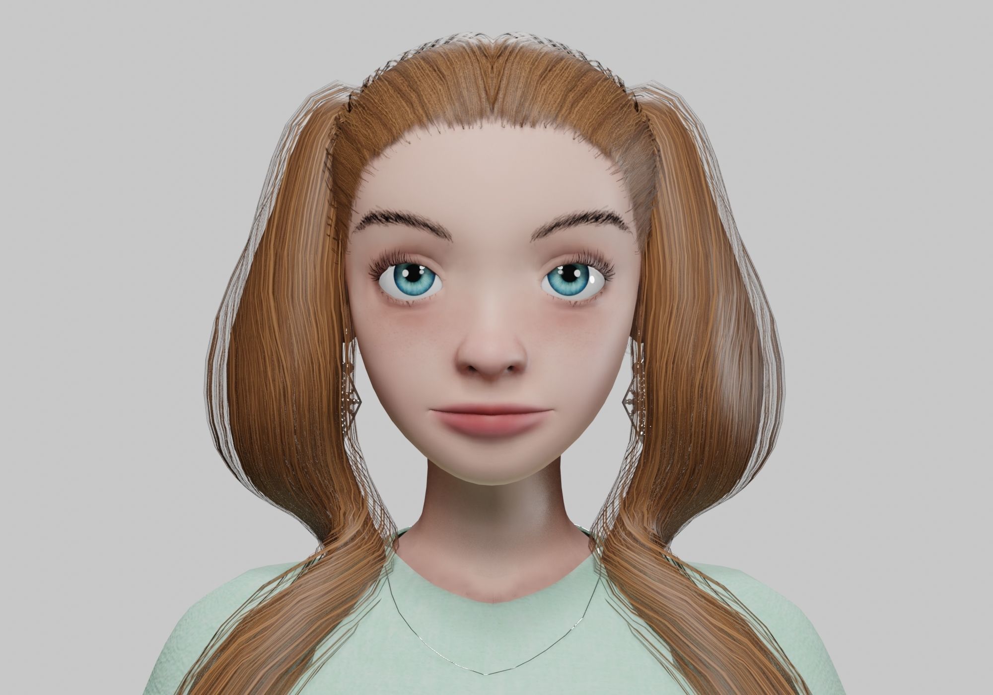 cute pretty girl V24928  Low-poly 3D model_2