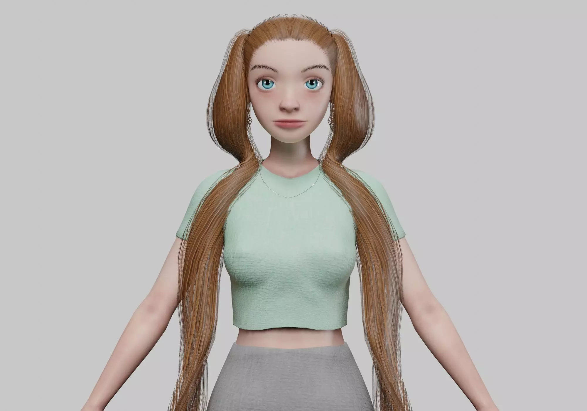 cute pretty girl V24928  Low-poly 3D model_0