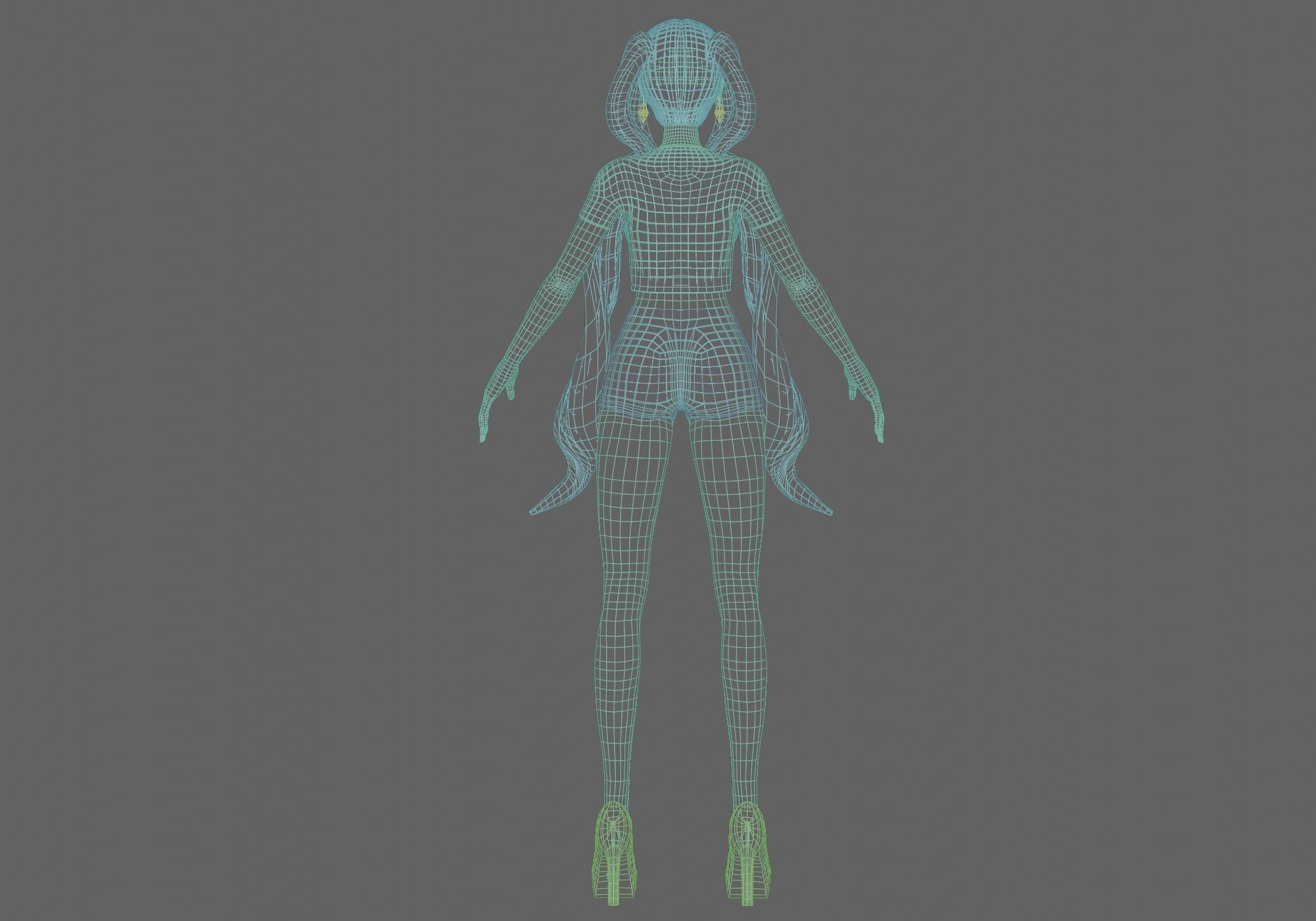 cute pretty girl V24928  Low-poly 3D model_14