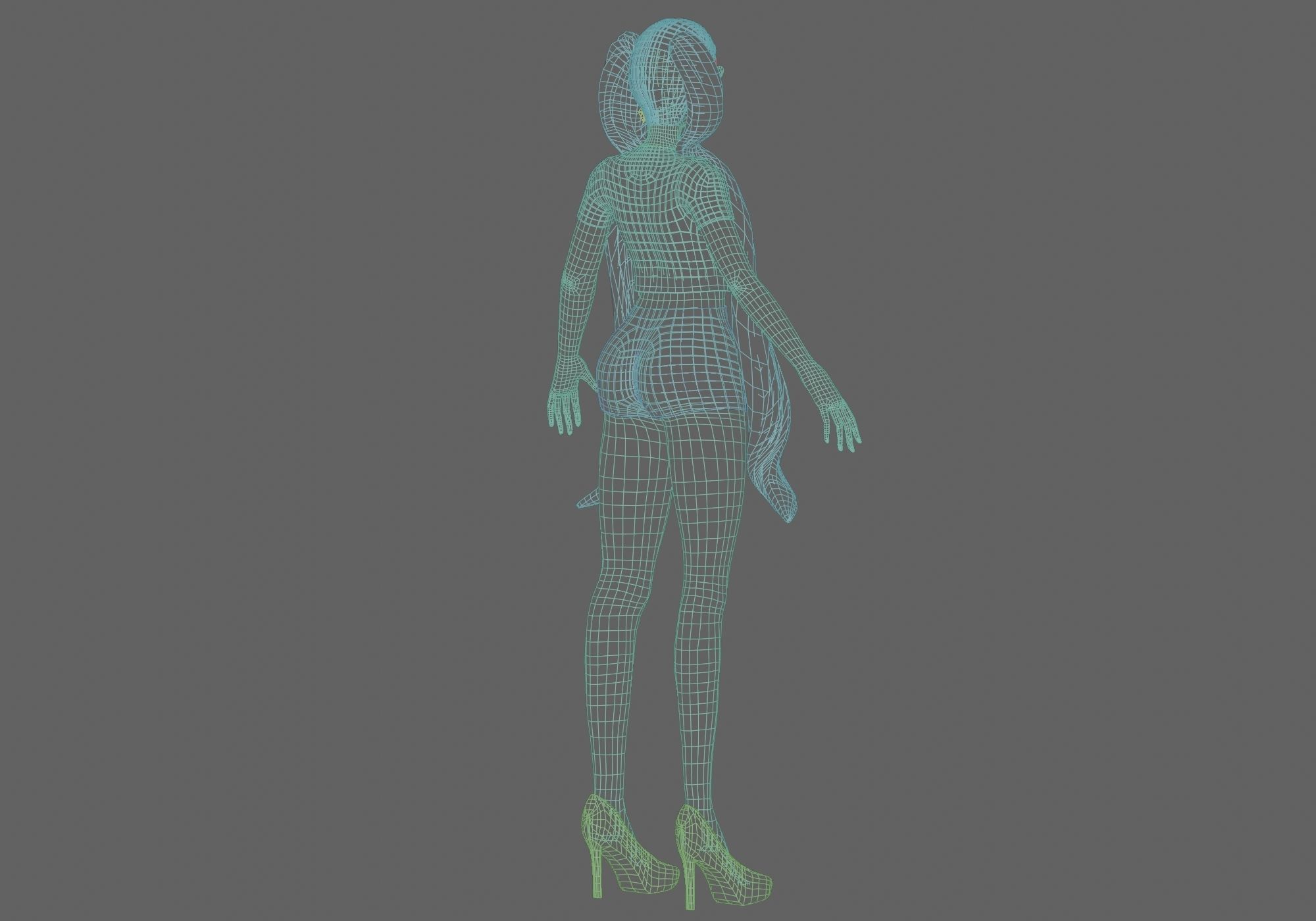 cute pretty girl V24928  Low-poly 3D model_13