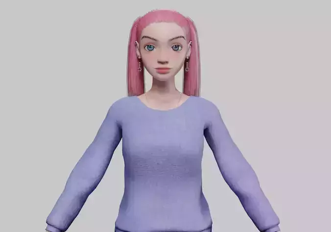 cartoon teen girl V22537 