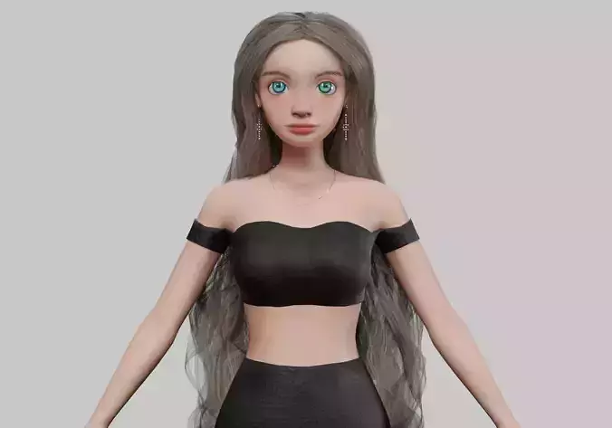 cartoon sweet girl V36623 