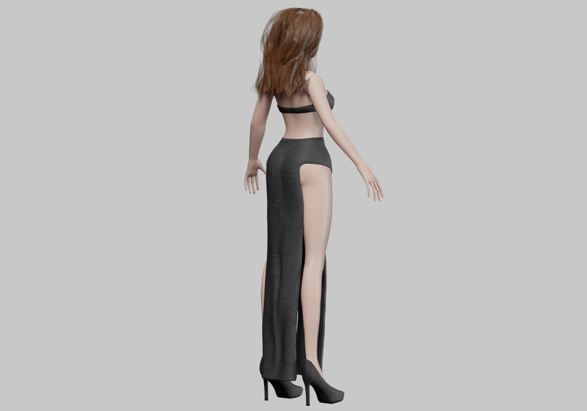 cartoon pretty girl V32248  Low-poly 3D model_5