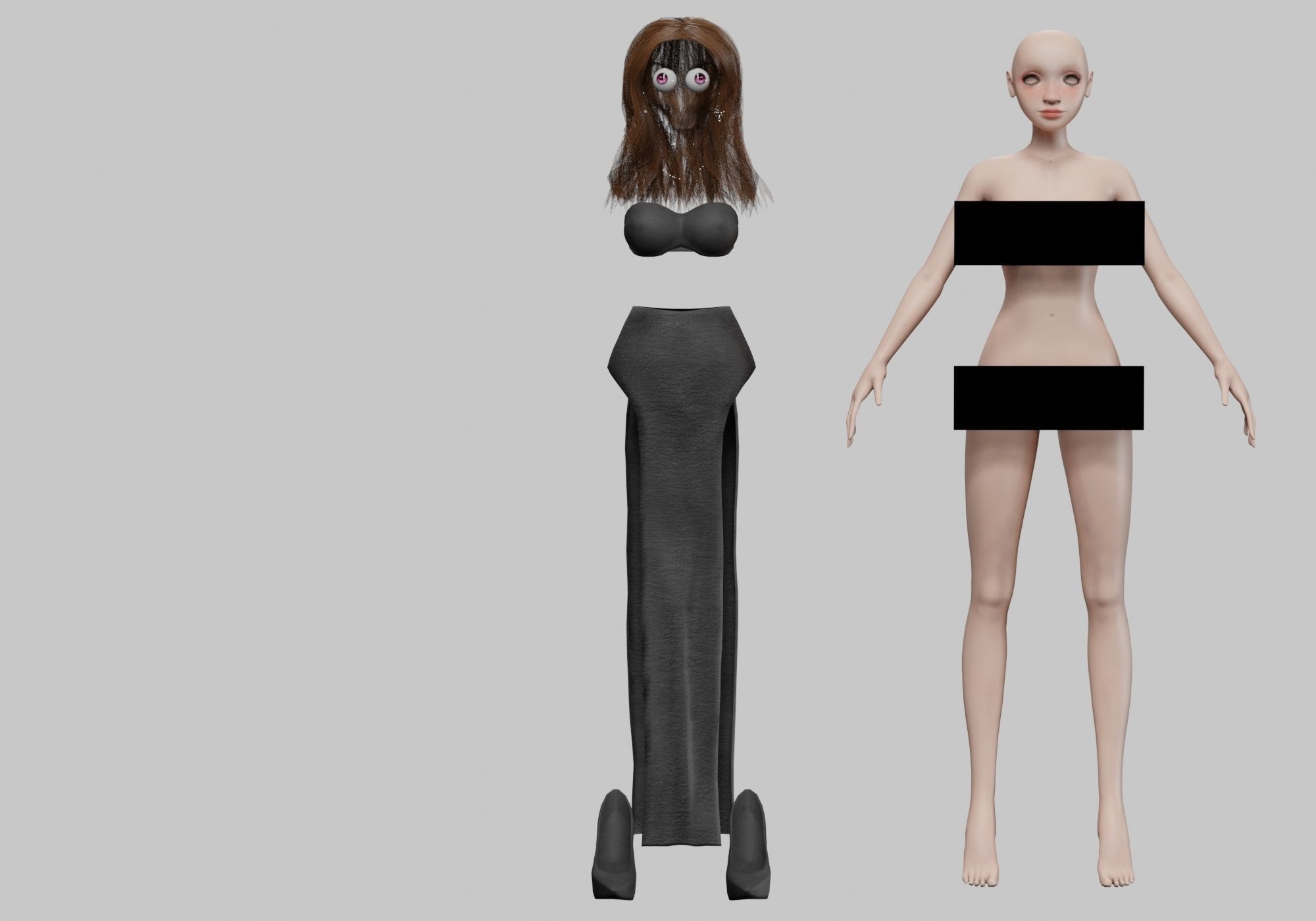 cartoon pretty girl V32248  Low-poly 3D model_8