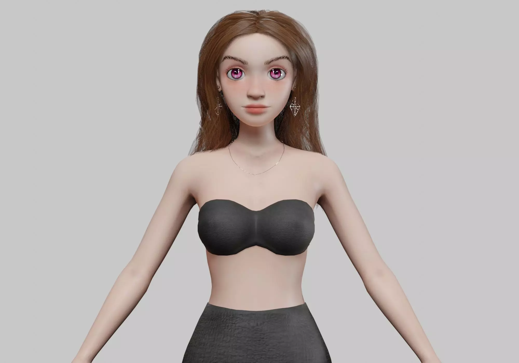 cartoon pretty girl V32248  Low-poly 3D model_0
