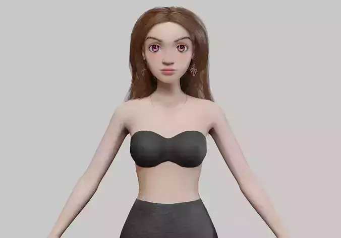 cartoon pretty girl V32248  Low-poly 3D model cartoon pretty girl V32248  Low-poly 3D model