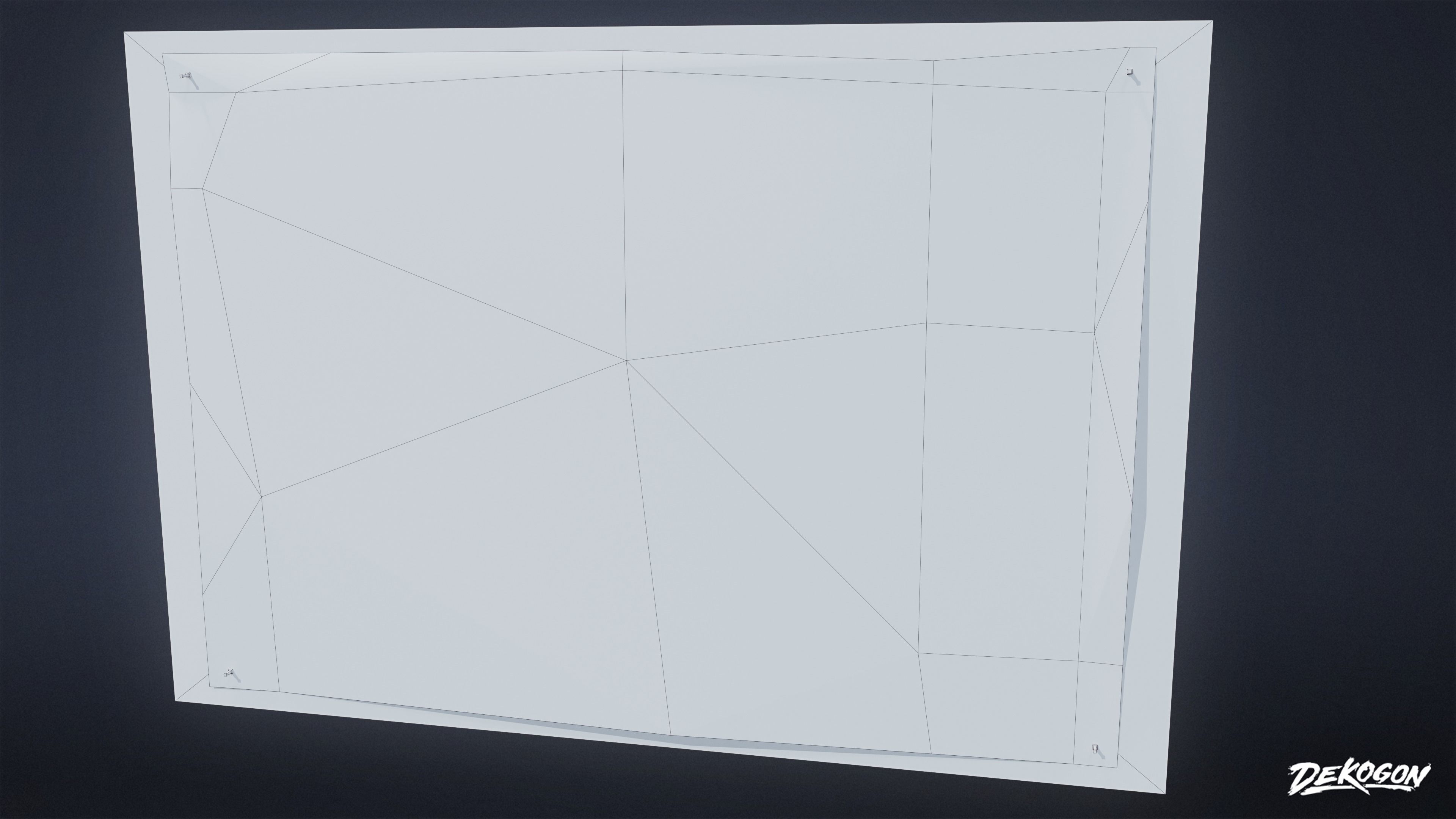 HIGH SCHOOL CLASSROOM - Wall Periodic Table Poster 01 - LOW POLY Low-poly 3D model_10