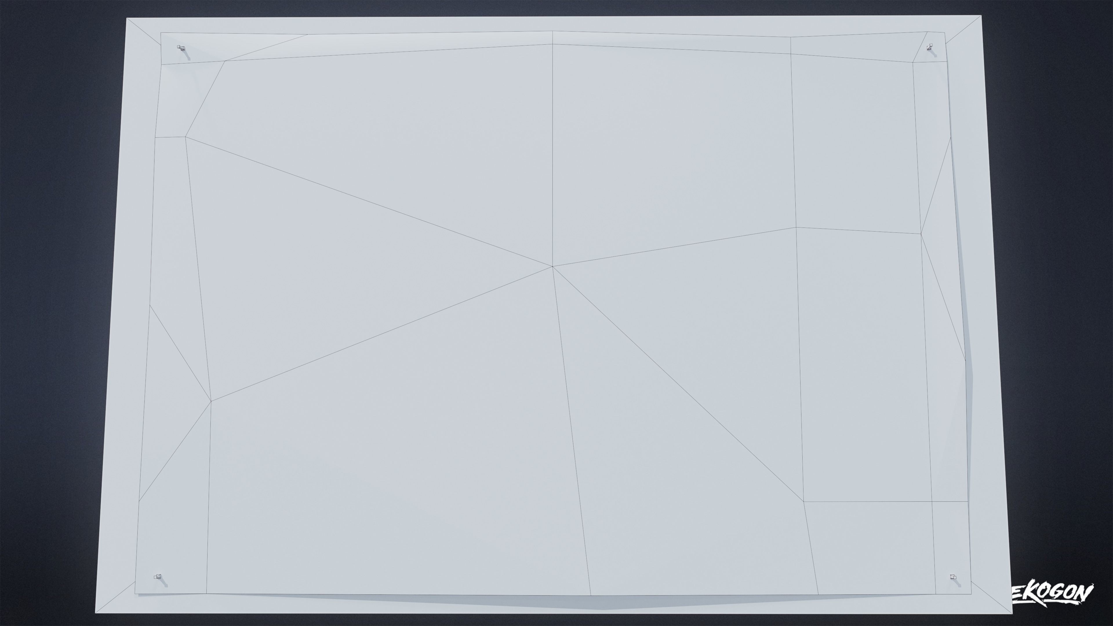 HIGH SCHOOL CLASSROOM - Wall Periodic Table Poster 01 - LOW POLY Low-poly 3D model_11