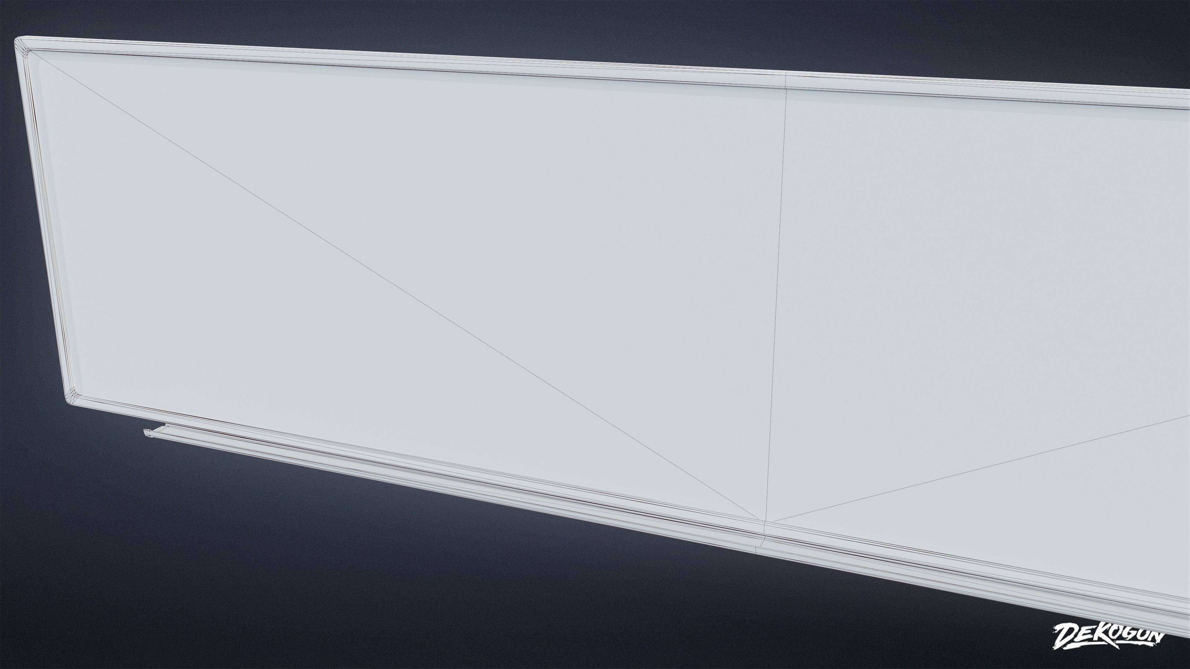 HIGH SCHOOL CLASSROOM - Whiteboard 01 - LOW POLY Low-poly 3D model_6