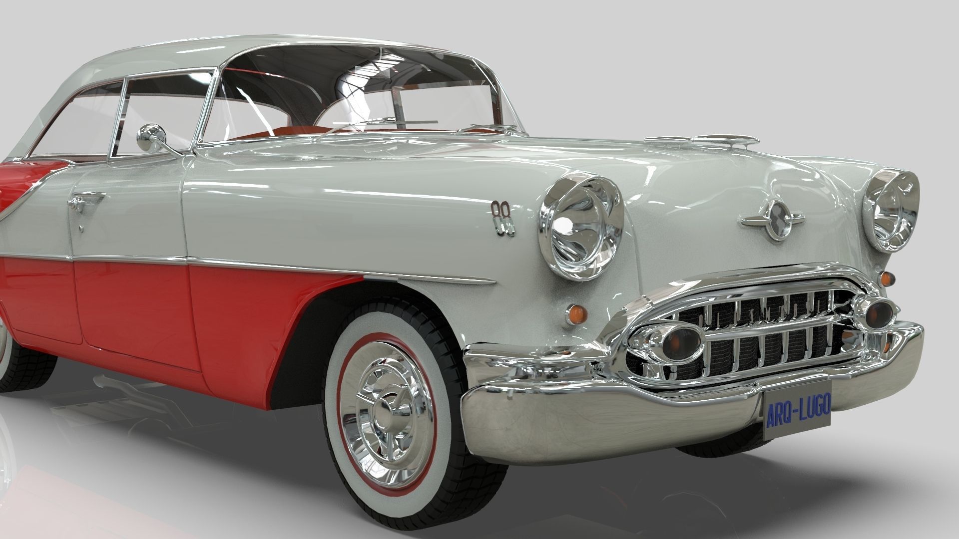 Oldsmobile Super88 Sedan 1955  Low-poly 3D model_6