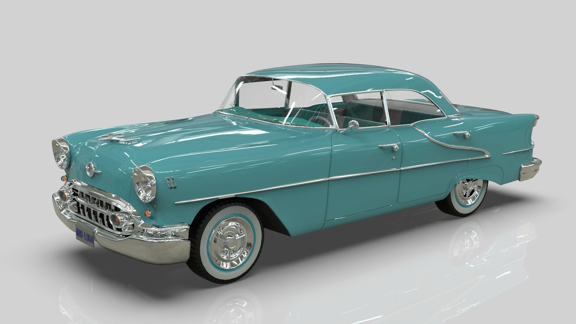 Oldsmobile Super88 Sedan 1955  Low-poly 3D model_16