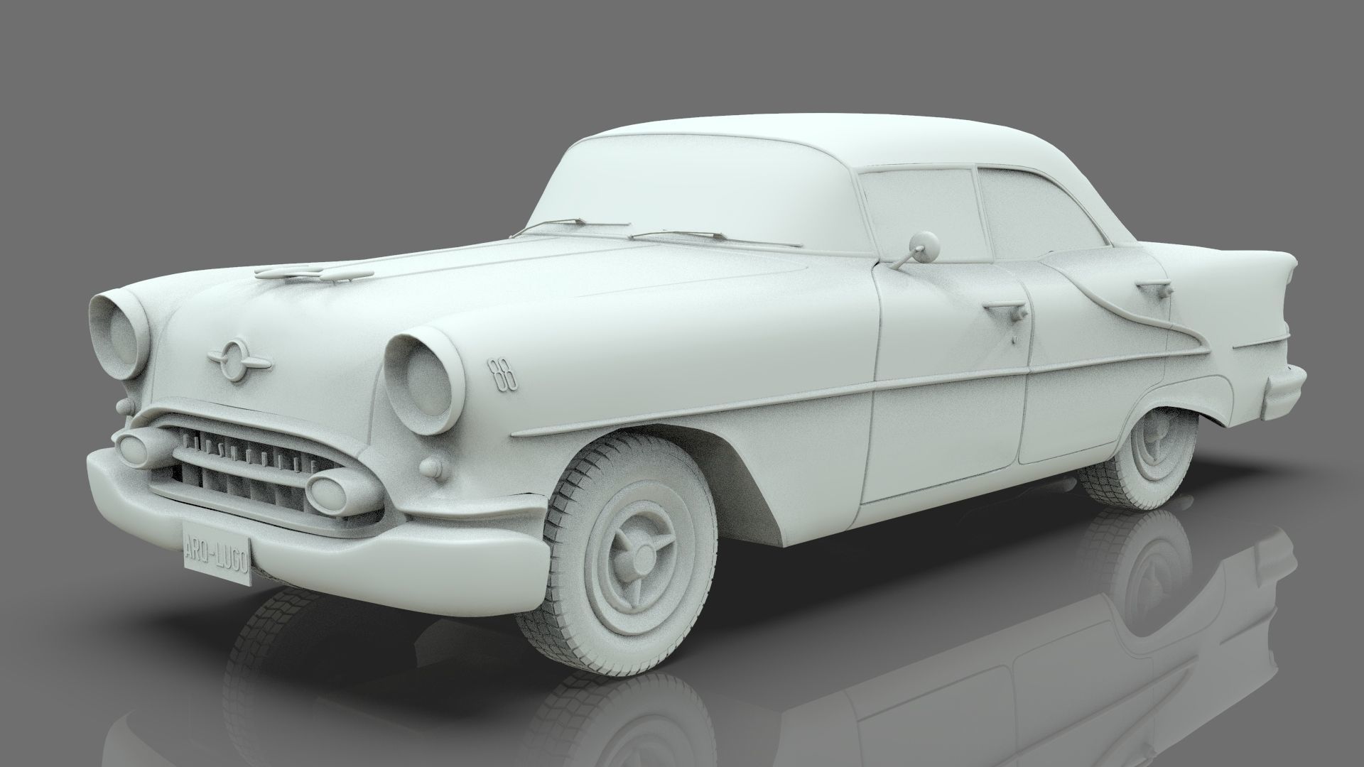 Oldsmobile Super88 Sedan 1955  Low-poly 3D model_18