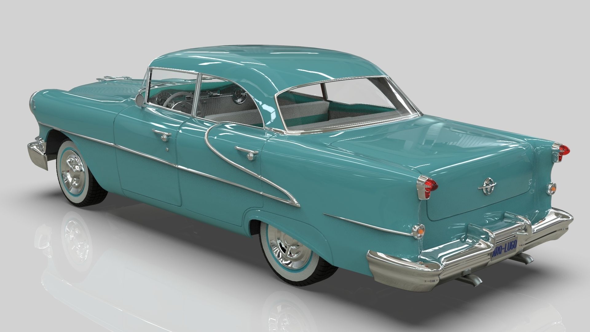 Oldsmobile Super88 Sedan 1955  Low-poly 3D model_15