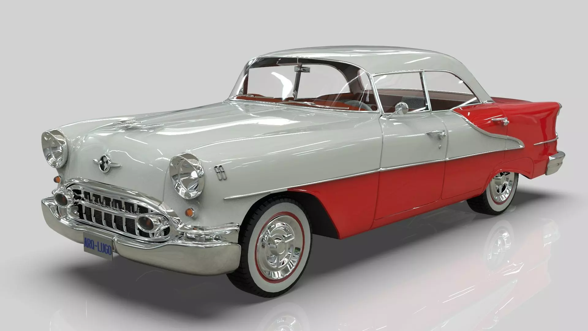 Oldsmobile Super88 Sedan 1955  Low-poly 3D model_0