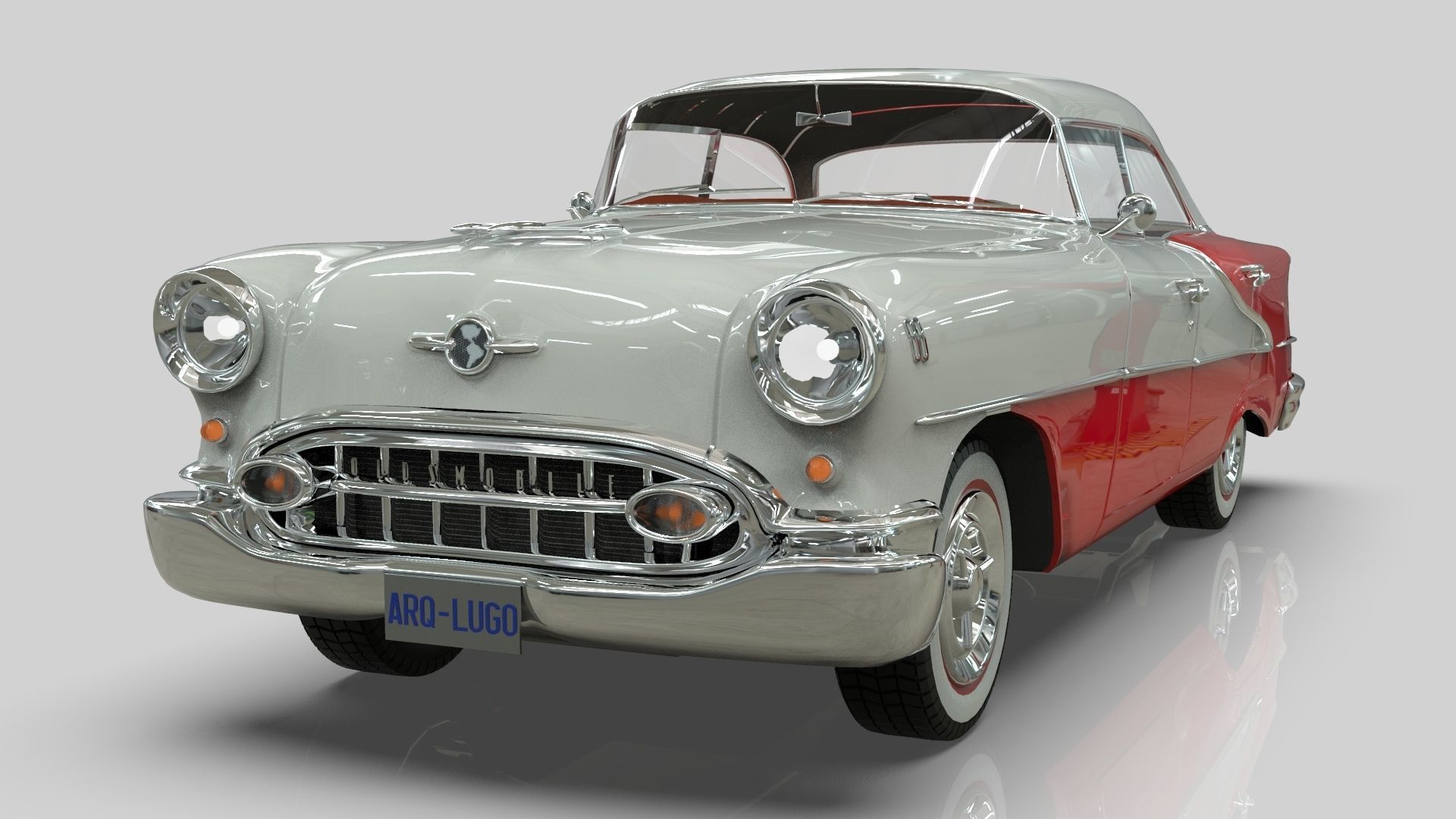 Oldsmobile Super88 Sedan 1955  Low-poly 3D model_7